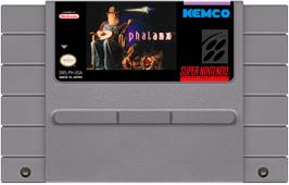 Cartridge artwork for Phalanx on the Nintendo SNES.