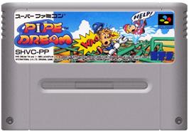 Cartridge artwork for Pipe Dream on the Nintendo SNES.