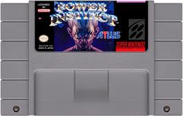 Cartridge artwork for Power Instinct on the Nintendo SNES.