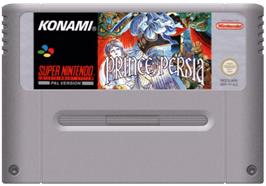 Cartridge artwork for Prince of Persia on the Nintendo SNES.
