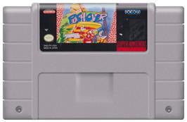 Cartridge artwork for Push-Over on the Nintendo SNES.