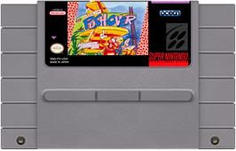 Cartridge artwork for Push-over on the Nintendo SNES.
