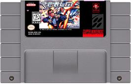 Cartridge artwork for Realm on the Nintendo SNES.
