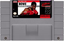 Cartridge artwork for Riddick Bowe Boxing on the Nintendo SNES.