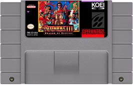 Cartridge artwork for Romance Of The Three Kingdoms 3 - Dragon Of Destiny on the Nintendo SNES.