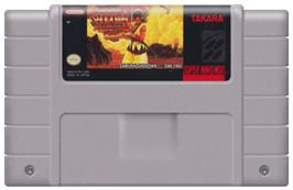 Cartridge artwork for Samurai Shodown on the Nintendo SNES.