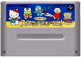 Cartridge artwork for Sanrio World Smash Ball! on the Nintendo SNES.