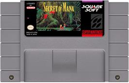 Cartridge artwork for Secret Of Mana on the Nintendo SNES.