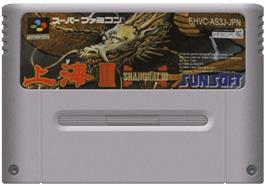 Cartridge artwork for Shanghai 3 on the Nintendo SNES.