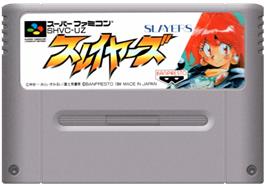 Cartridge artwork for Slayers on the Nintendo SNES.