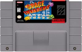 Cartridge artwork for Space Invaders on the Nintendo SNES.