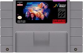 Cartridge artwork for Star Trek - The Next Generation - Future's Past on the Nintendo SNES.