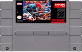 Cartridge artwork for Street Fighter 2 on the Nintendo SNES.