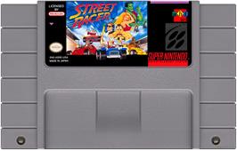 Cartridge artwork for Street Racer on the Nintendo SNES.