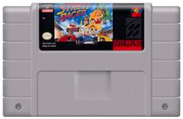 Cartridge artwork for Street Racer on the Nintendo SNES.