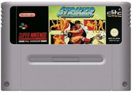 Cartridge artwork for Striker on the Nintendo SNES.