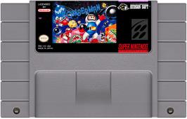 Cartridge artwork for Super Bomberman on the Nintendo SNES.
