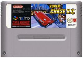 Cartridge artwork for Super Chase H.Q. on the Nintendo SNES.