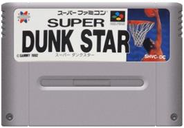 Cartridge artwork for Super Dunk Star on the Nintendo SNES.