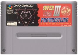 Cartridge artwork for Super Fire Pro Wrestling 3 - Easy Type on the Nintendo SNES.