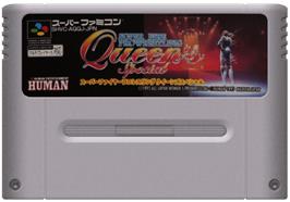 Cartridge artwork for Super Fire Pro Wrestling Queen's Special on the Nintendo SNES.