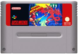 Cartridge artwork for Super Metroid on the Nintendo SNES.