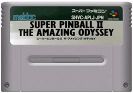Cartridge artwork for Super Pinball II: The Amazing Odyssey on the Nintendo SNES.