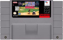 Cartridge artwork for Super R.b.i. Baseball on the Nintendo SNES.