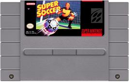 Cartridge artwork for Super Soccer on the Nintendo SNES.