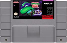 Cartridge artwork for Teenage Mutant Ninja Turtles - Tournament Fighters on the Nintendo SNES.