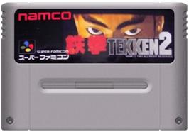 Cartridge artwork for Tekken 2 on the Nintendo SNES.