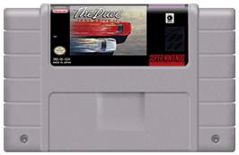 Cartridge artwork for The Duel: Test Drive II on the Nintendo SNES.