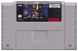 Cartridge artwork for The Lawnmower Man on the Nintendo SNES.