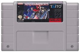 Cartridge artwork for The Ninja Warriors on the Nintendo SNES.