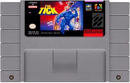Cartridge artwork for Tick, The on the Nintendo SNES.