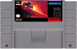 Cartridge artwork for Top Gear 2 on the Nintendo SNES.