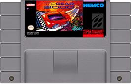 Cartridge artwork for Top Gear 3000 on the Nintendo SNES.