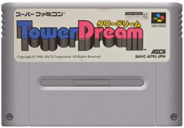 Cartridge artwork for Tower Dream on the Nintendo SNES.