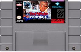 Cartridge artwork for Troy Aikman Nfl Football on the Nintendo SNES.