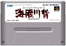 Cartridge artwork for Umihara Kawase on the Nintendo SNES.