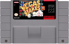 Cartridge artwork for Vegas Stakes on the Nintendo SNES.