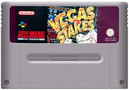 Cartridge artwork for Vegas Stakes on the Nintendo SNES.