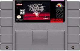 Cartridge artwork for Warlock on the Nintendo SNES.