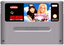 Cartridge artwork for Wayne's World on the Nintendo SNES.