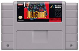 Cartridge artwork for WildSnake on the Nintendo SNES.