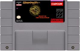 Cartridge artwork for Wizardry 5 - Heart Of The Maelstrom on the Nintendo SNES.