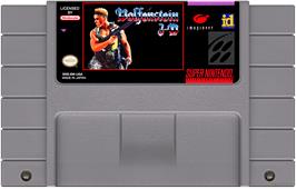 Cartridge artwork for Wolfenstein 3d on the Nintendo SNES.