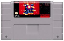 Cartridge artwork for Wordtris on the Nintendo SNES.