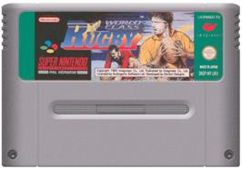 Cartridge artwork for World Class Rugby on the Nintendo SNES.