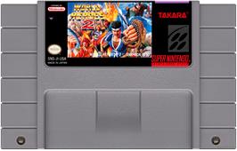 Cartridge artwork for World Heroes 2 on the Nintendo SNES.
